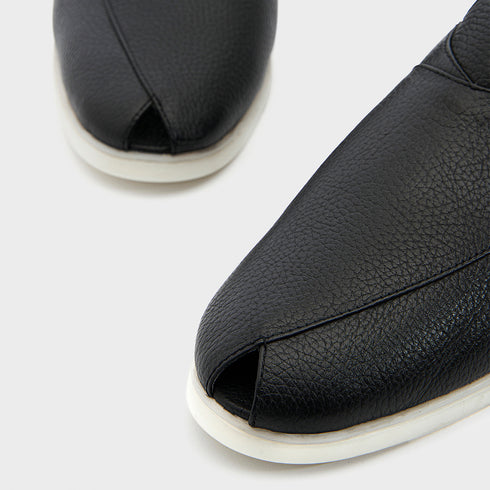 Summer Peshauri | Solid Black Leather